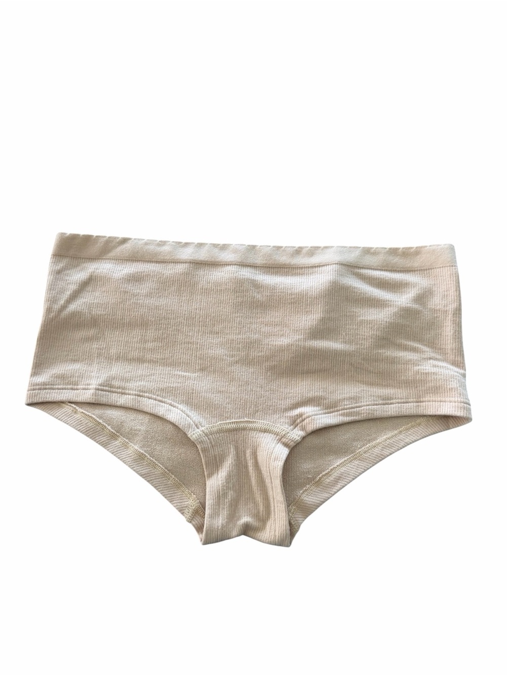 Anthropologie Ribbed High-Waist Boyshorts - Cream